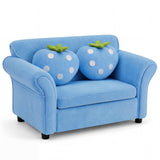 HONEY JOY Kids' Couch with 2 Strawberry Throw Pillows