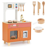 Kids Kitchen Playset, Wooden Pretend Play Kitchen