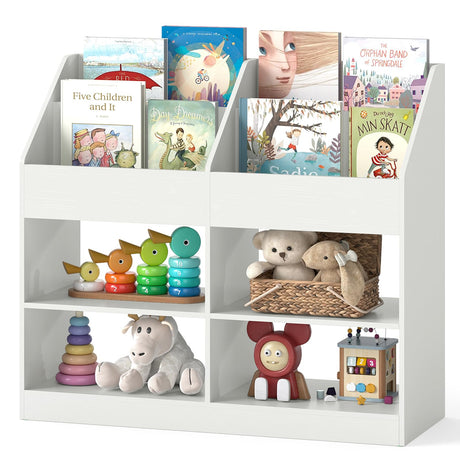HONEY JOY 3-Tier Kids Bookshelf, Montessori Cube Bookcase for Nursery, Classroom