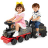 Ride on Train with Carriage, 6V 2-Seater Battery Powered Ride on Toy with Under-Seat Storage