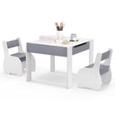 HONEY JOY Kids Table and Chair Set, 3-in-1 Wooden Activity Table and 2 Chairs for Drawing, Studying