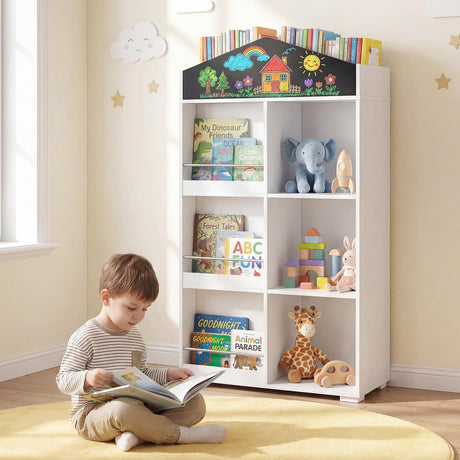 HONEY JOY House Shaped Kids Bookshelf, Toy Storage Organizer