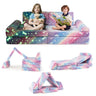 HONEY JOY 8 PCS Modular Kids Play Couch, Glow in The Dark Toddler Sectional Sofa