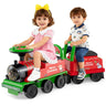Ride on Train with Carriage, 6V 2-Seater Battery Powered Ride on Toy with Under-Seat Storage