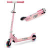 HONEY JOY Kids Folding Kick Scooter, Scooter for Toddlers w/3 Adjustable Heights, 2 Light Up Flashing Wheels & Rear Brake System