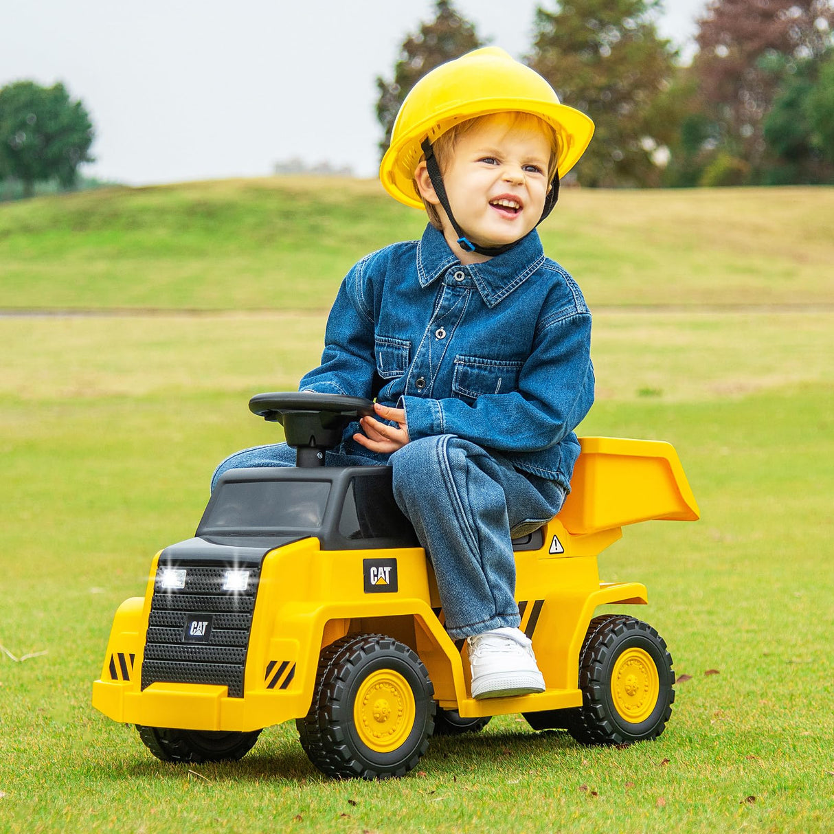 HONEY JOY Licensed Caterpillar Ride on Dump Truck