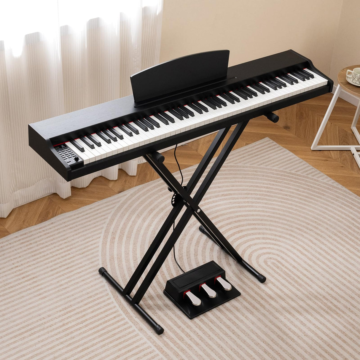 HONEY JOY 88-Key Keyboard Piano Set, Full Size Semi-weighted Digital Piano