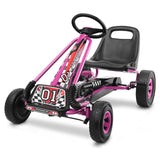 HONEY JOY Kids Pedal Go Kart, 4 Wheel Pedal Powered Ride On Toys