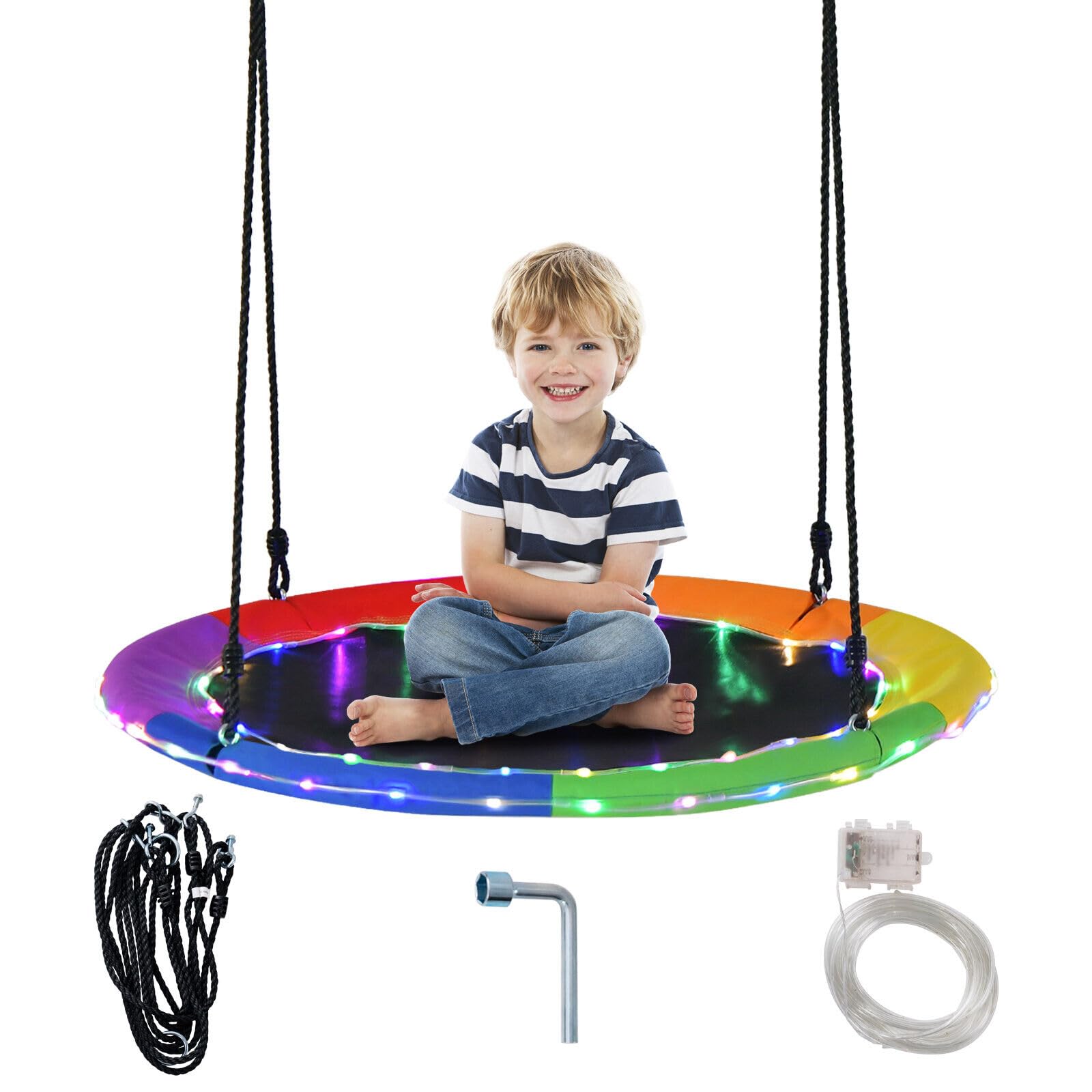 HONEY JOY 40”/100CM Saucer Tree Swing with LED Lights – Babyjoy