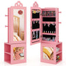 HONEY JOY Kids Jewelry Cabinet, 3-in-1 Freestanding Jewelry Armoire