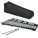 HONEY JOY Kids 30-Note Glockenspiel Xylophone, Foldable Xylophone w/2 Mallets, Shoulder Strap