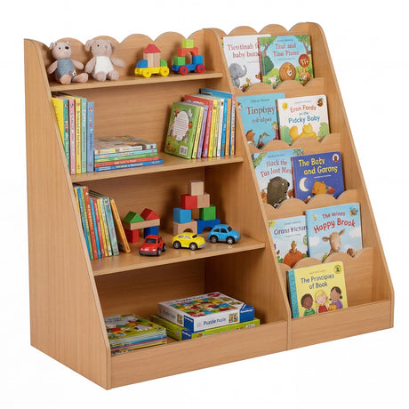 HONEY JOY Kids Bookshelf, Toddler Bookcase Toy Organizer