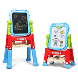 BABYJOY Art Easel for Kids, Height Adjustable 360° Rotate Double Sided Standing Art Drawing Board