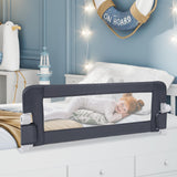 BABY JOY 120 cm Bed Rail Guard for Toddlers, Universal Baby Fold Down Bed Rail w/Adjustable Safety Strap & Breathable Mesh