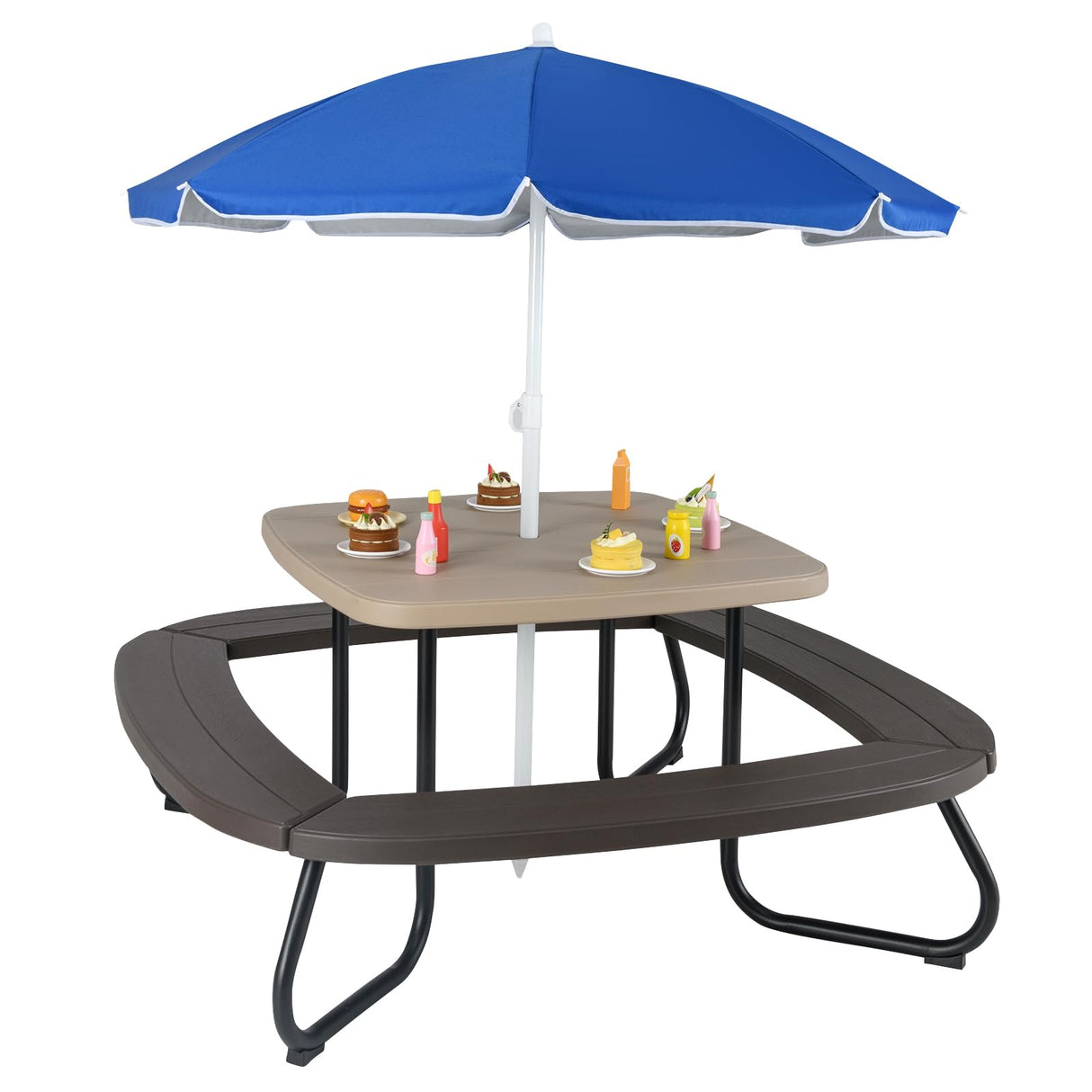 HONEY JOY 8 Person Kids Picnic Table, Outdoor Activity Table