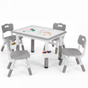 HONEY JOY Kids Table and 4 Chairs Set, Height Adjustable Toddler Desk and Chair Set