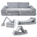 HONEY JOY 8 PCS Modular Kids Play Couch, Glow in The Dark Toddler Sectional Sofa
