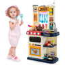 HONEY JOY Kids Play Kitchen, 65PCS Pretend Kitchen Play Toy Accessories Set w/Play Sink