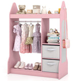Kids Clothing Rack with Mirror and Cloth Hanger for Kids Room