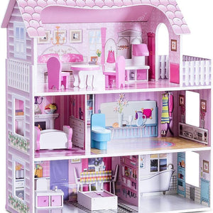 HONEY JOY Dollhouse with 8Pcs Furniture