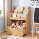 HONEY JOY Kids Bookshelf, 5-Tier Wooden Children Bookcase & Toy Storage Organizer