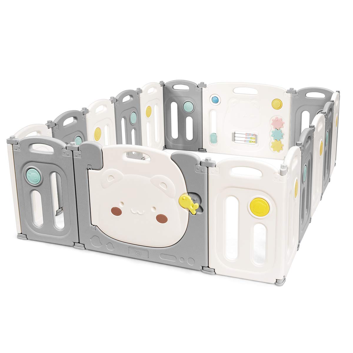 BABY JOY Foldable Baby Playpen 16 Panels, Kids Safety Yard Activity Center