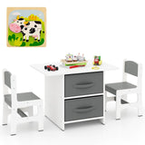 HONEY JOY Kids Table and Chair Set, Toddler Wooden Activity Table