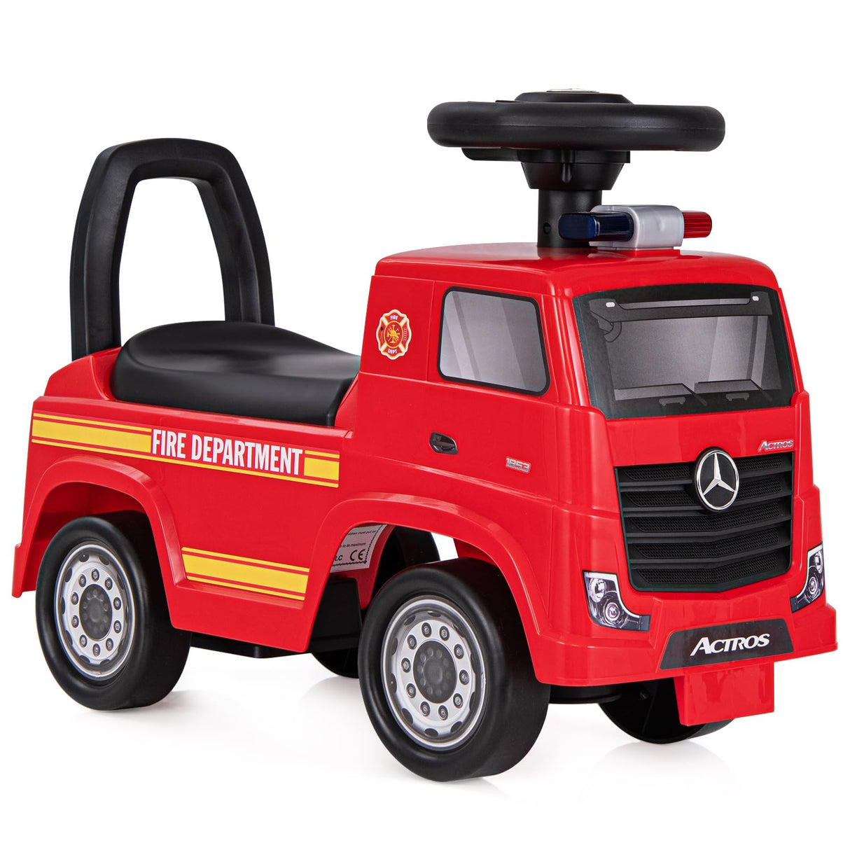 HONEY JOY Mercedes-Benz Licensed Kids' Ride On Truck, Push Fire Engine