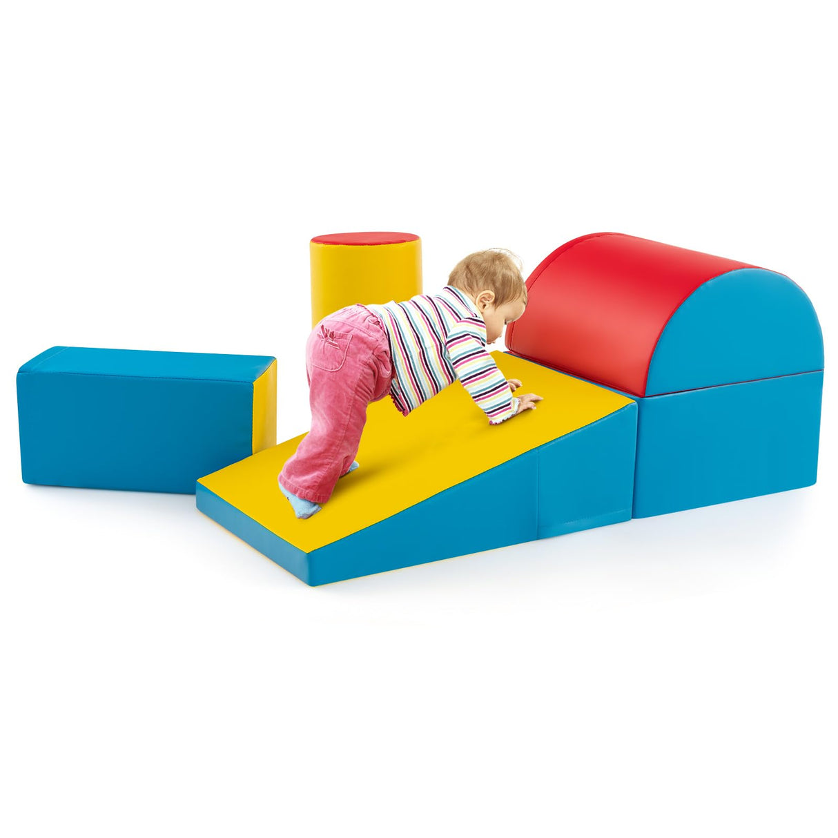 BABY JOY 5-Piece Kids Climb & Crawl Activity Playset, Lightweight Soft Foam Block Activity Play Structures