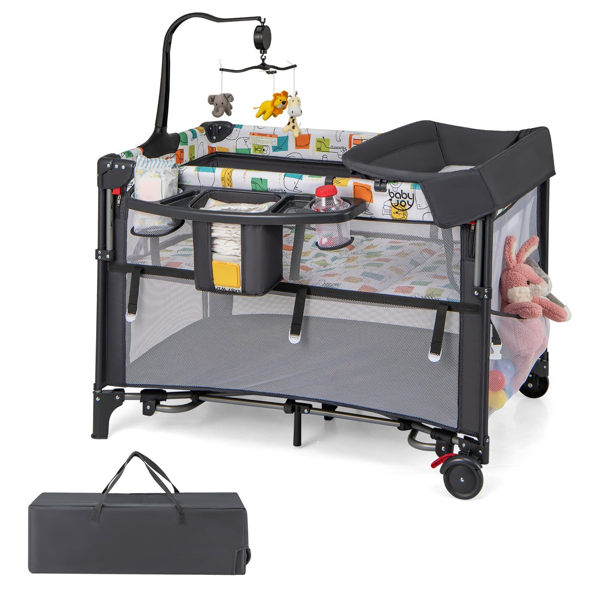 Bedside Crib Baby Joy Playard BABY JOY 5-in-1 Pack And Play