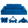 8-Piece Kids Play Couch Sofa, Modular Convertible Foam Folding Floor Sofa