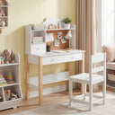 HONEY JOY Kids Desk and Chair Set, Wooden Children Study Table