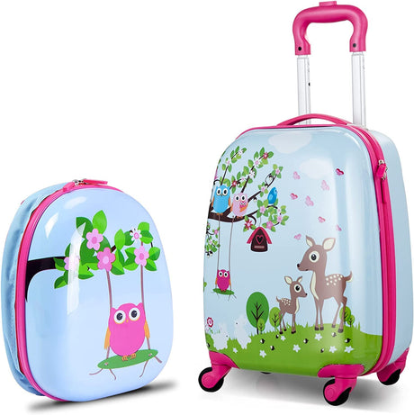 BABY JOY 2 PCS Kids Luggage Set, 13" & 16" Kids Carry On Suitcase Set