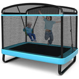 HONEY JOY 6FT Kids Recreational Trampoline, 2-in-1 Outdoor Toddler Trampoline w/Swing
