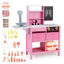 HONEY JOY Kids Play Doctor's Office w/Blackboard, Pet Scale, Faucet, Sink