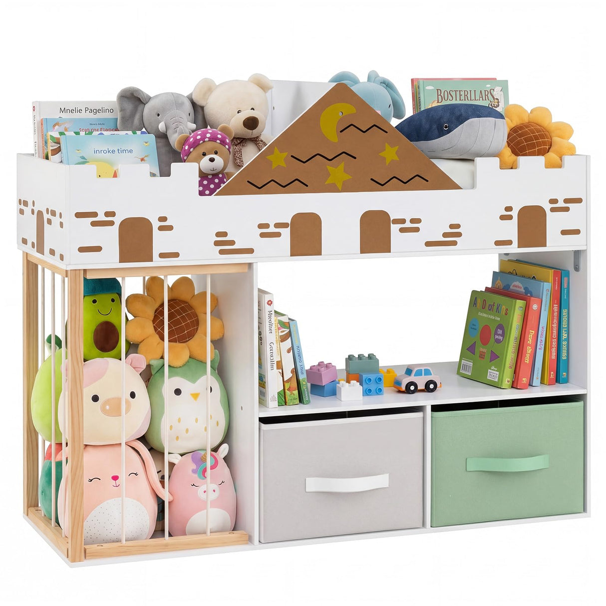 HONEY JOY Toy Storage Organizer with Stuffed Animal Storage