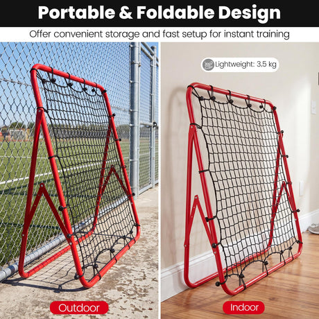 Foldable Soccer Rebounder Net with Adjustable Bounce Back