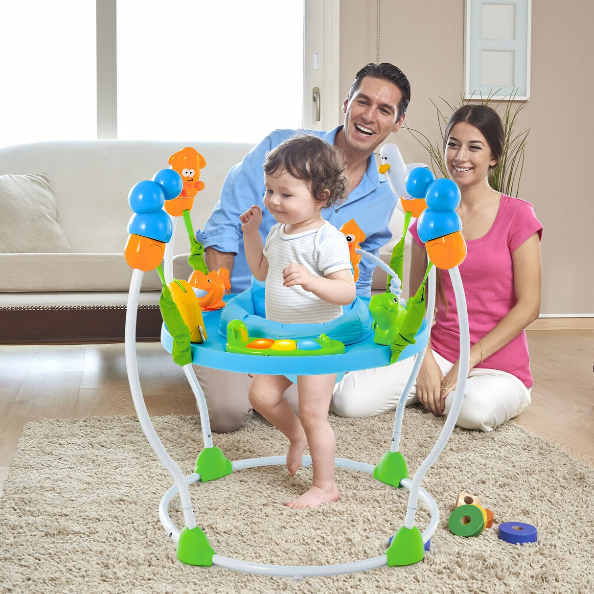 BABY JOY Baby Jumpers and Bouncers, Activity Center for Babies and Infants w/360° Rotating Seat