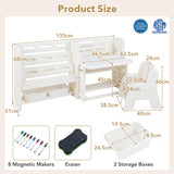 HONEY JOY Kids Desk and Chair Set, Children Writing Desk with Side Bookshelves & Storage Baskets