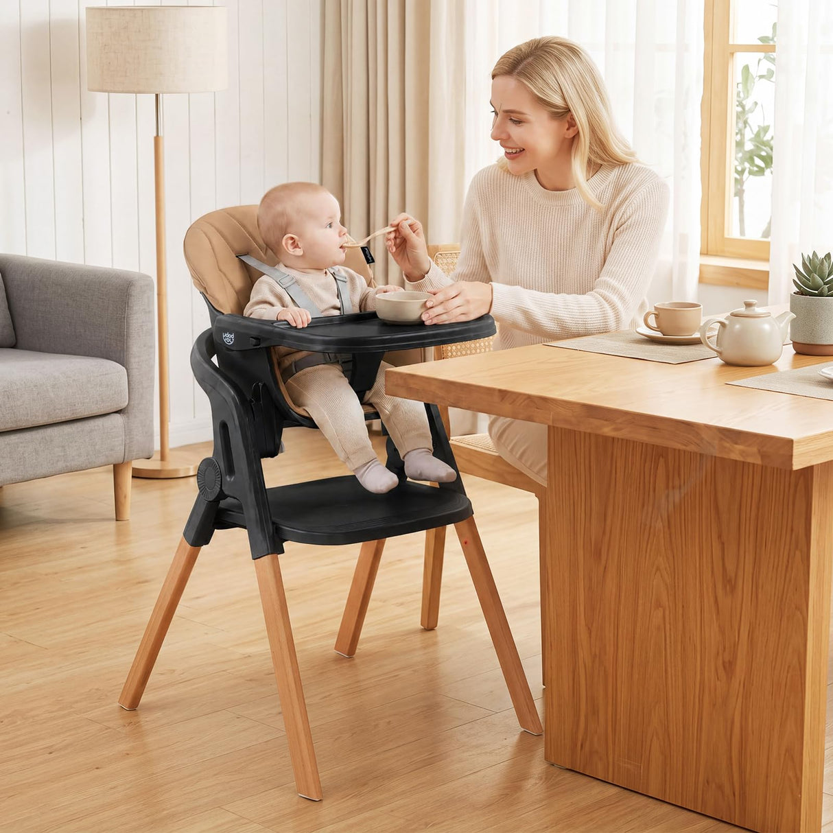 BABY JOY 7-in-1 Convertible Foldable Baby High Chair w/Adjustable Tray