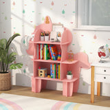 HONEY JOY Bookcase for Kids, 3-Tier Toy Storage Organizer with Open Storage Shelves