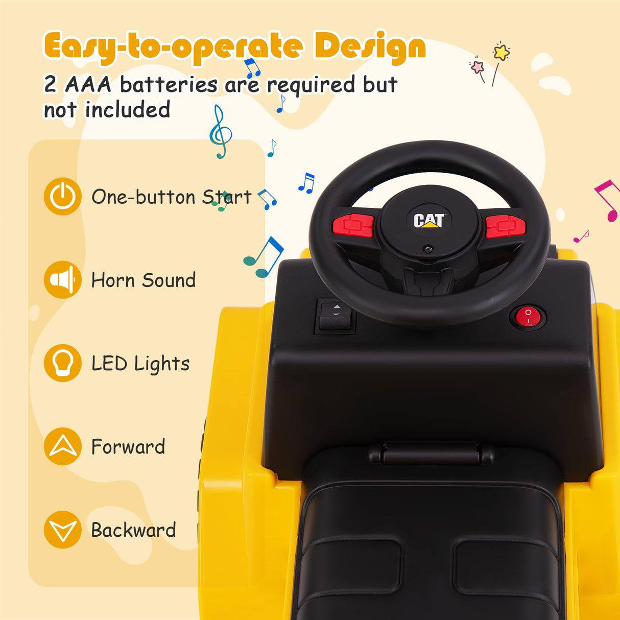 HONEY JOY Licensed Caterpillar Ride on Dump Truck