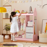 Kids Clothing Rack with Mirror and Cloth Hanger for Kids Room