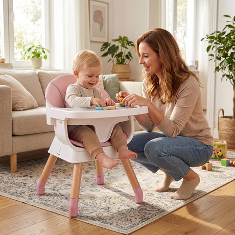 BABY JOY 9-in-1 Convertible High Chair, Kids Table and Chair Set