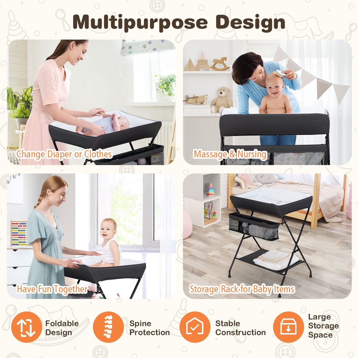 BABY JOY Baby Portable Changing Table