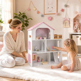 HONEY JOY 3-Story Wooden Dollhouse Playset for Kids