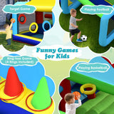 HONEY JOY Inflatable Bounce House, 8 in 1 Kids Jumping Castle w/2 Slides, Jumping Area
