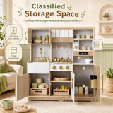 HONEY JOY Wooden Play Kitchen for Kids