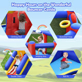 HONEY JOY Inflatable Bounce House with Large Jumping Area, Dual Slide, Ball Pit, Climb Wall, Basketball Hoop