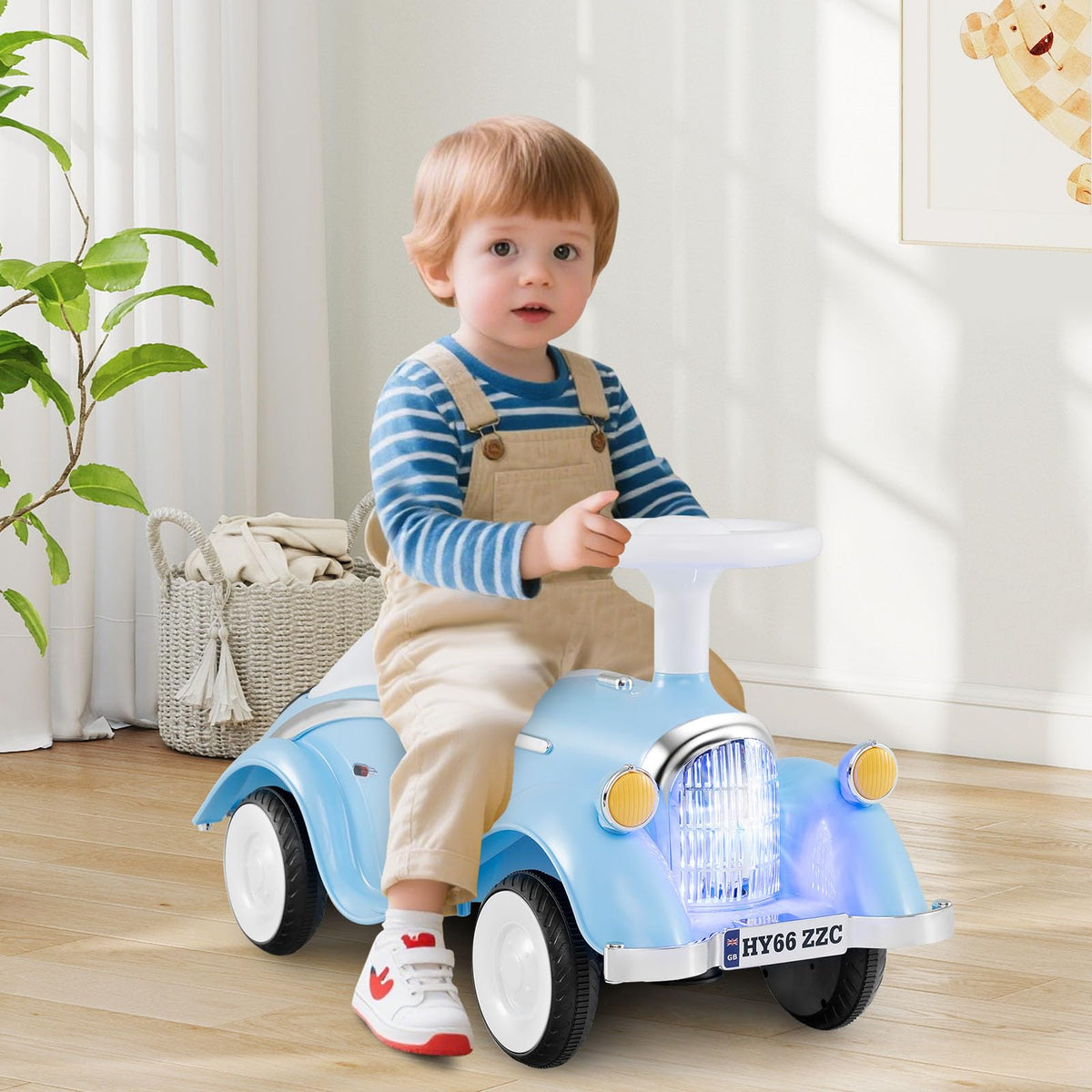 Bed Foot Riders Toddler Ride on Toy, Classic Foot to Floor Kid Sliding Car with Steeri ...
